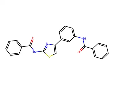 N-(4-(3-benzamidophenyl)thiazol-2-yl)benzamide structure