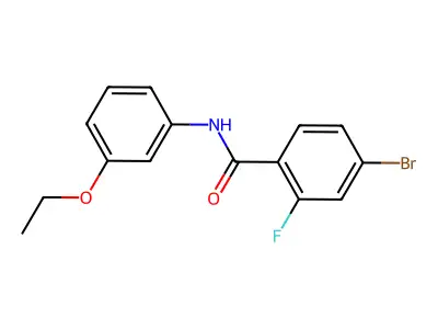 4-bromo-N-(3-ethoxyphenyl)-2-fluorobenzamide structure