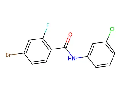 4-bromo-N-(3-chlorophenyl)-2-fluorobenzamide structure
