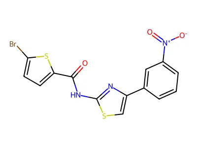 5-bromo-N-[4-(3-nitrophenyl)-1,3-thiazol-2-yl]thiophene-2-carboxamide structure