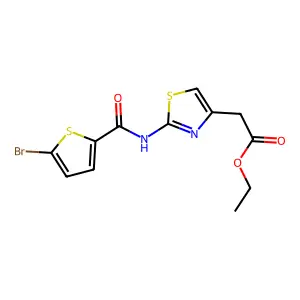 Ethyl (2-{[(5-bromo-2-thienyl)carbonyl]amino}-1,3-thiazol-4-yl)acetate structure