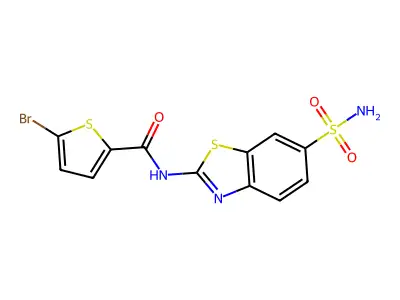 5-bromo-N-(6-sulfamoyl-1,3-benzothiazol-2-yl)thiophene-2-carboxamide structure