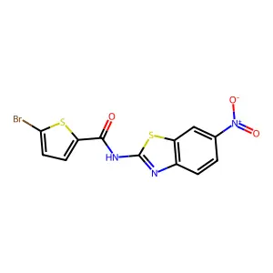 5-bromo-N-(6-nitro-1,3-benzothiazol-2-yl)thiophene-2-carboxamide structure