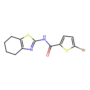 5-bromo-N-(4,5,6,7-tetrahydro-1,3-benzothiazol-2-yl)thiophene-2-carboxamide structure