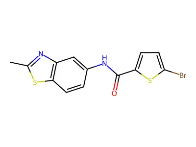 5-bromo-N-(2-methyl-1,3-benzothiazol-5-yl)thiophene-2-carboxamide structure
