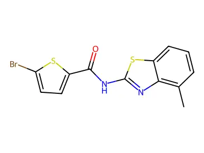 5-bromo-N-(4-methyl-1,3-benzothiazol-2-yl)thiophene-2-carboxamide structure