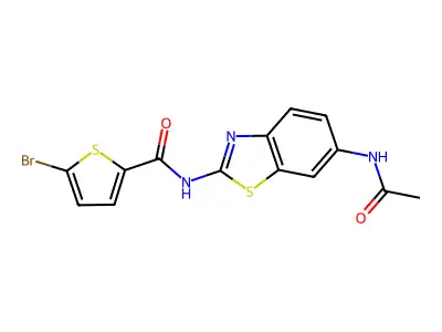 N-(6-acetamidobenzo[d]thiazol-2-yl)-5-bromothiophene-2-carboxamide structure