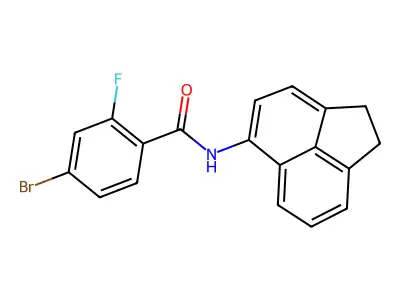 4-bromo-N-(1,2-dihydroacenaphthylen-5-yl)-2-fluorobenzamide structure