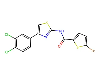 5-bromo-N-[4-(3,4-dichlorophenyl)-1,3-thiazol-2-yl]thiophene-2-carboxamide structure