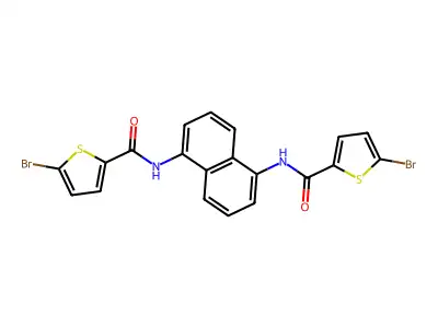 5-bromo-N-[5-(5-bromothiophene-2-amido)naphthalen-1-yl]thiophene-2-carboxamide structure