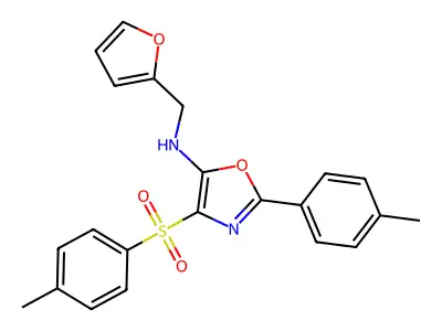 N-(furan-2-ylmethyl)-2-(p-tolyl)-4-tosyloxazol-5-amine structure