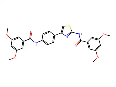 N-(4-(4-(3,5-dimethoxybenzamido)phenyl)thiazol-2-yl)-3,5-dimethoxybenzamide structure