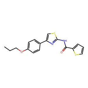 N-[4-(4-propoxyphenyl)-1,3-thiazol-2-yl]thiophene-2-carboxamide structure