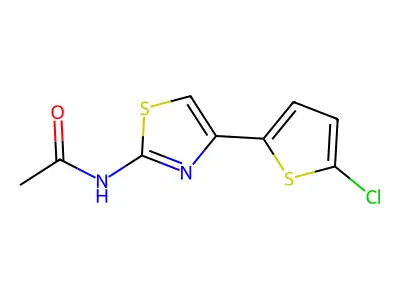 N-[4-(5-chlorothiophen-2-yl)-1,3-thiazol-2-yl]acetamide structure