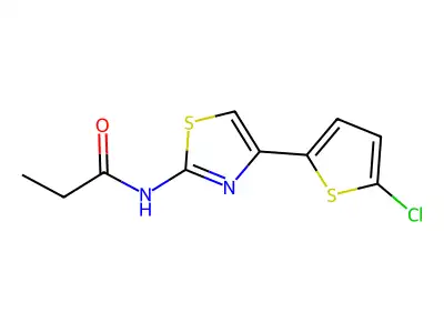 N-[4-(5-chlorothiophen-2-yl)-1,3-thiazol-2-yl]propanamide structure