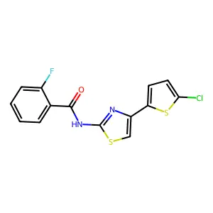 N-[4-(5-chlorothiophen-2-yl)-1,3-thiazol-2-yl]-2-fluorobenzamide structure