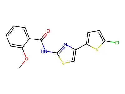 N-[4-(5-chlorothiophen-2-yl)-1,3-thiazol-2-yl]-2-methoxybenzamide structure