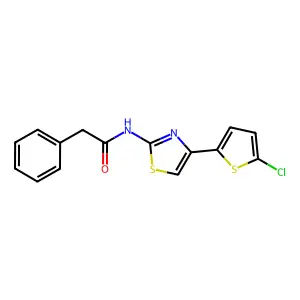 N-[4-(5-chlorothiophen-2-yl)-1,3-thiazol-2-yl]-2-phenylacetamide structure
