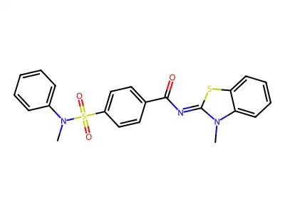 N-(3-methyl-1,3-benzothiazol-2-ylidene)-4-[methyl(phenyl)sulfamoyl]benzamide structure