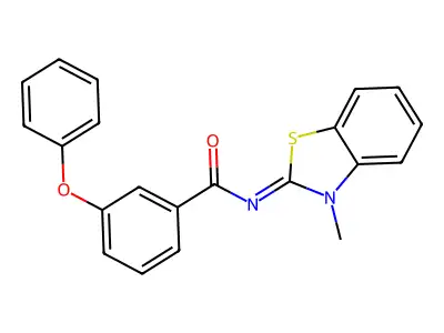 N-(3-methyl-1,3-benzothiazol-2-ylidene)-3-phenoxybenzamide structure