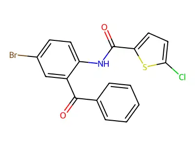 N-(2-benzoyl-4-bromophenyl)-5-chlorothiophene-2-carboxamide structure