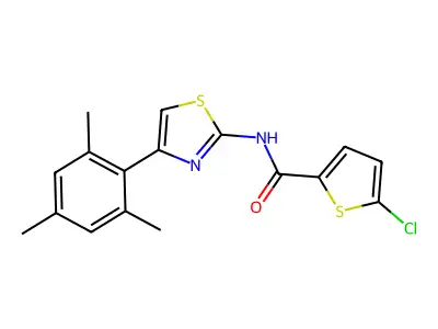 5-chloro-N-[4-(2,4,6-trimethylphenyl)-1,3-thiazol-2-yl]thiophene-2-carboxamide structure