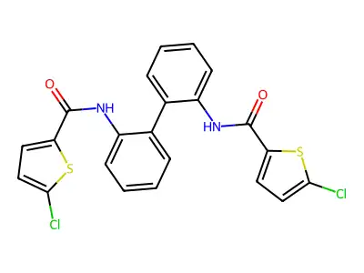 N-[2'-(5-chloro-2-thenylamino)-2-biphenylyl]-5-chloro-2-thenamide structure