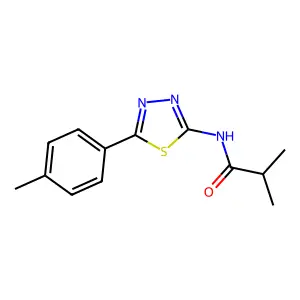 2-methyl-N-[5-(4-methylphenyl)-1,3,4-thiadiazol-2-yl]propanamide structure