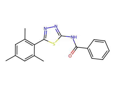 N-[5-(2,4,6-trimethylphenyl)-1,3,4-thiadiazol-2-yl]benzamide structure