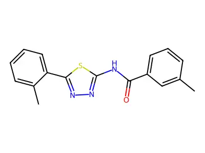3-methyl-N-[5-(2-methylphenyl)-1,3,4-thiadiazol-2-yl]benzamide structure