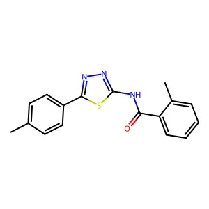 2-methyl-N-[5-(4-methylphenyl)-1,3,4-thiadiazol-2-yl]benzamide structure