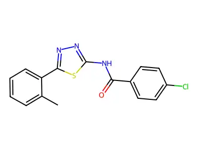4-chloro-N-[5-(2-methylphenyl)-1,3,4-thiadiazol-2-yl]benzamide structure