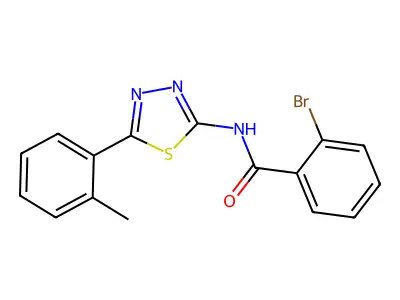 2-bromo-N-[5-(2-methylphenyl)-1,3,4-thiadiazol-2-yl]benzamide structure