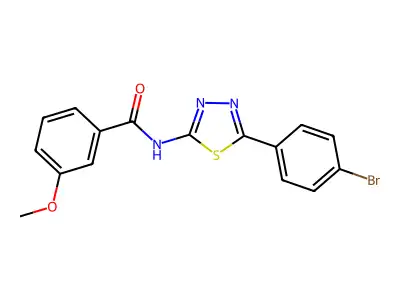 N-[5-(4-bromophenyl)-1,3,4-thiadiazol-2-yl]-3-methoxybenzamide structure