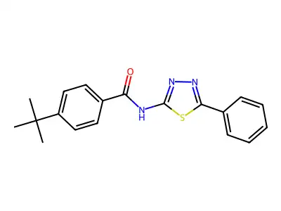 4-tert-butyl-N-(5-phenyl-1,3,4-thiadiazol-2-yl)benzamide structure