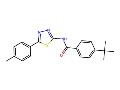 4-tert-butyl-N-[5-(4-methylphenyl)-1,3,4-thiadiazol-2-yl]benzamide structure