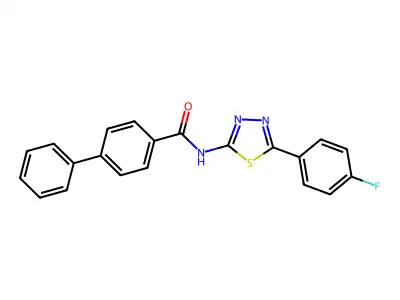 N-(5-(4-fluorophenyl)-1,3,4-thiadiazol-2-yl)-[1,1'-biphenyl]-4-carboxamide structure