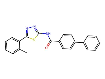 N-[5-(2-methylphenyl)-1,3,4-thiadiazol-2-yl]-4-phenylbenzamide structure