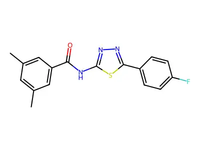 N-[5-(4-fluorophenyl)-1,3,4-thiadiazol-2-yl]-3,5-dimethylbenzamide structure