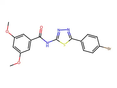 N-[5-(4-bromophenyl)-1,3,4-thiadiazol-2-yl]-3,5-dimethoxybenzamide structure
