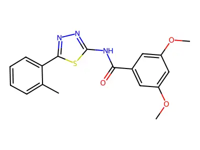 3,5-dimethoxy-N-[5-(2-methylphenyl)-1,3,4-thiadiazol-2-yl]benzamide structure