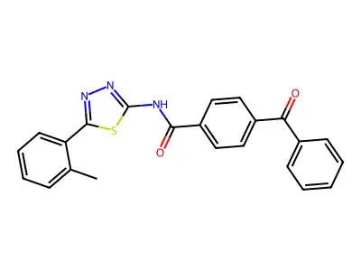 4-benzoyl-N-[5-(2-methylphenyl)-1,3,4-thiadiazol-2-yl]benzamide structure