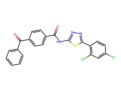 4-benzoyl-N-[5-(2,4-dichlorophenyl)-1,3,4-thiadiazol-2-yl]benzamide structure