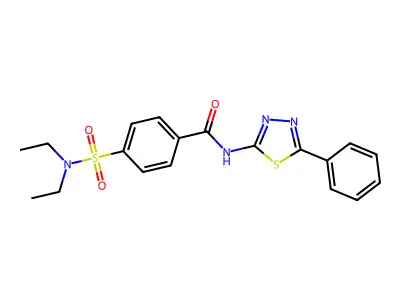 4-(diethylsulfamoyl)-N-(5-phenyl-1,3,4-thiadiazol-2-yl)benzamide structure