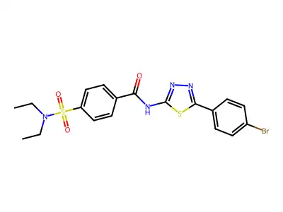 N-[5-(4-bromophenyl)-1,3,4-thiadiazol-2-yl]-4-(diethylsulfamoyl)benzamide structure