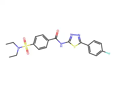 4-(N,N-diethylsulfamoyl)-N-(5-(4-fluorophenyl)-1,3,4-thiadiazol-2-yl)benzamide structure