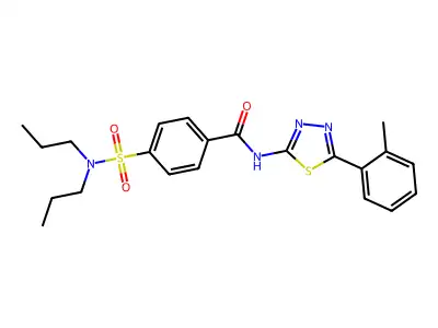 4-(dipropylsulfamoyl)-N-[5-(2-methylphenyl)-1,3,4-thiadiazol-2-yl]benzamide structure
