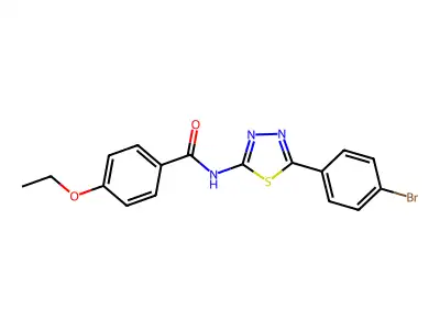 N-[5-(4-bromophenyl)-1,3,4-thiadiazol-2-yl]-4-ethoxybenzamide structure