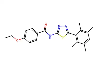 4-ethoxy-N-[5-(2,3,5,6-tetramethylphenyl)-1,3,4-thiadiazol-2-yl]benzamide structure