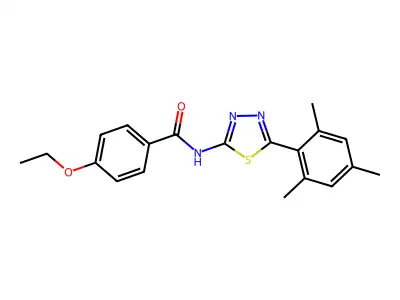 4-ethoxy-N-[5-(2,4,6-trimethylphenyl)-1,3,4-thiadiazol-2-yl]benzamide structure
